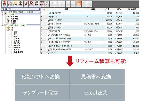 手間なし積算イメージ